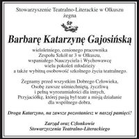 Nekrolog Barbary Katarzyny Gajosińskiej.